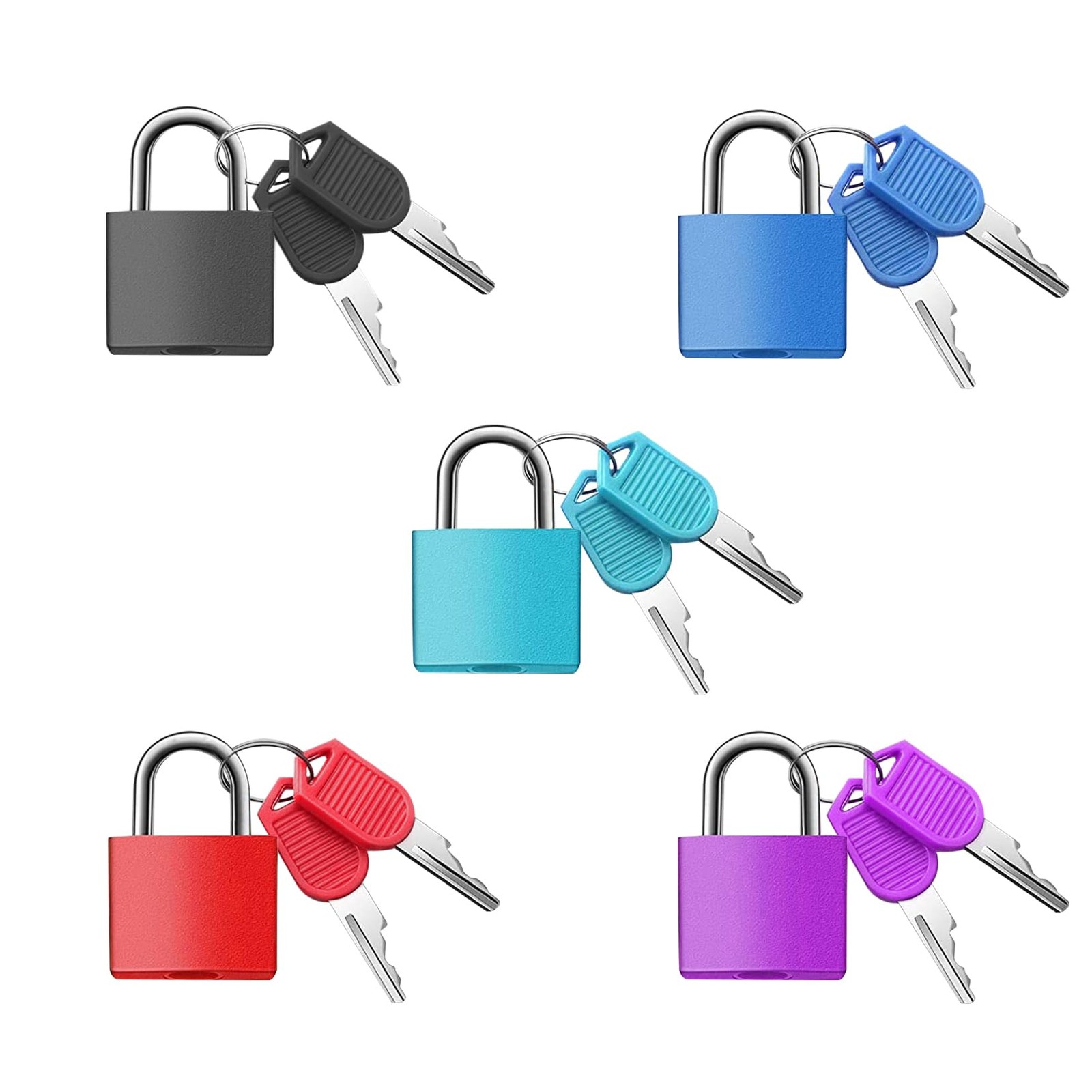 5Pack Suitcase Locks with Keys, 23mm Small Luggage Padlocks A:5pack 