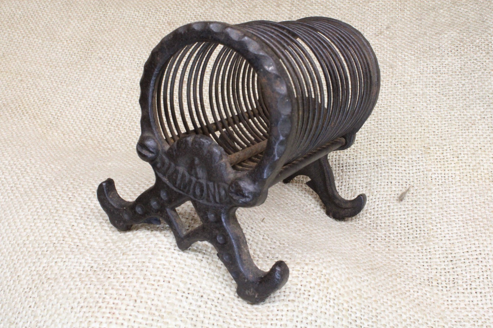 Old Diamond K Desk Top Organizer Letter & Pen Holder Business Cards Vintage 1886