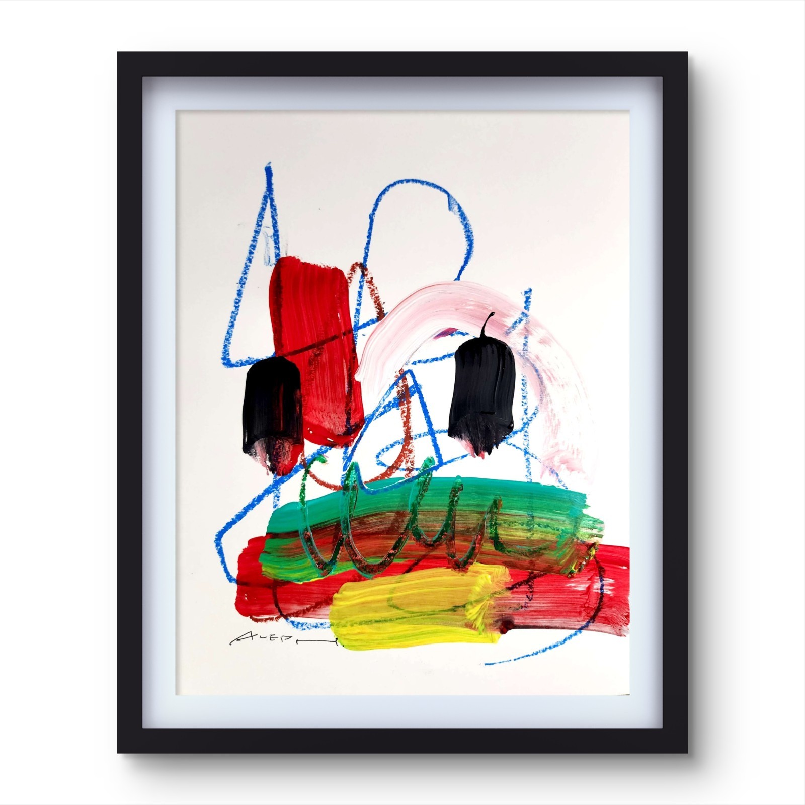 Aleph Original Art 14x11 Unique Abstract Expressionism Wall Art Gallery Paper