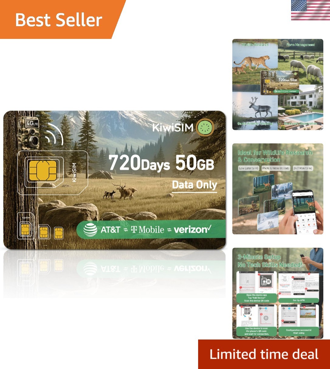 4G LTE Data SIM Card 50GB - 2  for Trail Camera & Security Camera, SIM Card f...