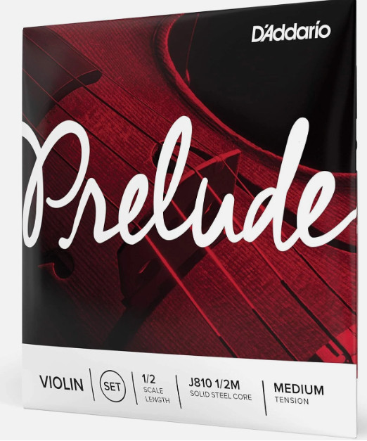 D'Addario J810 1/2M Prelude Violin String Set, 1/2 Scale, Medium Tension