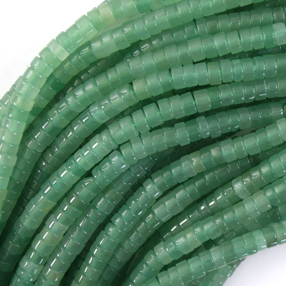 Natural Green Aventurine Heishi Disc Beads Gemstone 15.5" Strand 4mm 6mm