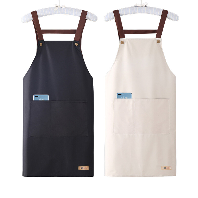 Women Men Oilproof Apron Kitchen Cooking Warterproof Lace Up Strap Aprons Home