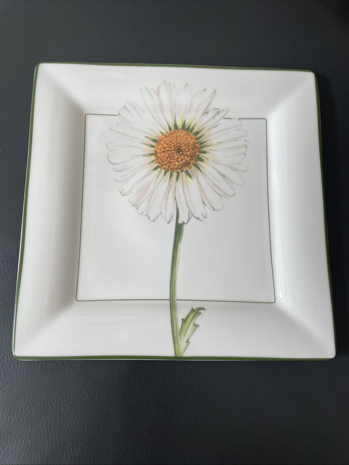 Villeroy & Boch Flora Square Shape Dinner Plate Daisy Design 10.5” Germany