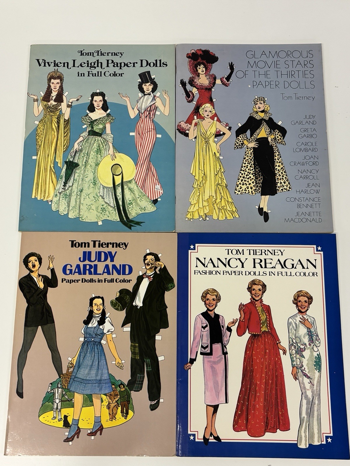 Lot Of 4 Paper Dolls. Judy Garland Greta Garbo Movie Stars of the Thirties UNCUT