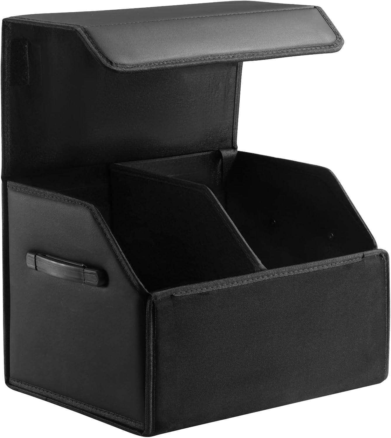 Car Organizers for Trunk for Suv Sedan, Leather Storage Box,Magnetic Lid,Collaps