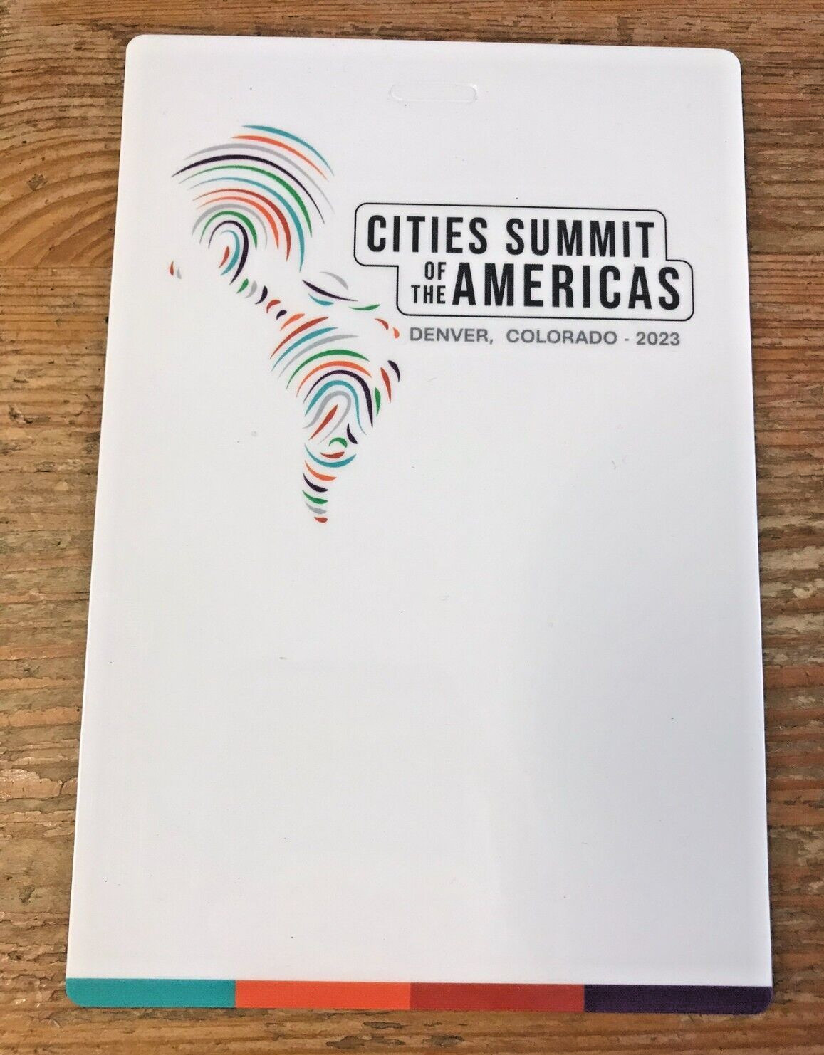 Cities Summit Of The Americas 2023 Pass Laminate Ticket Souvenir Placard Denver