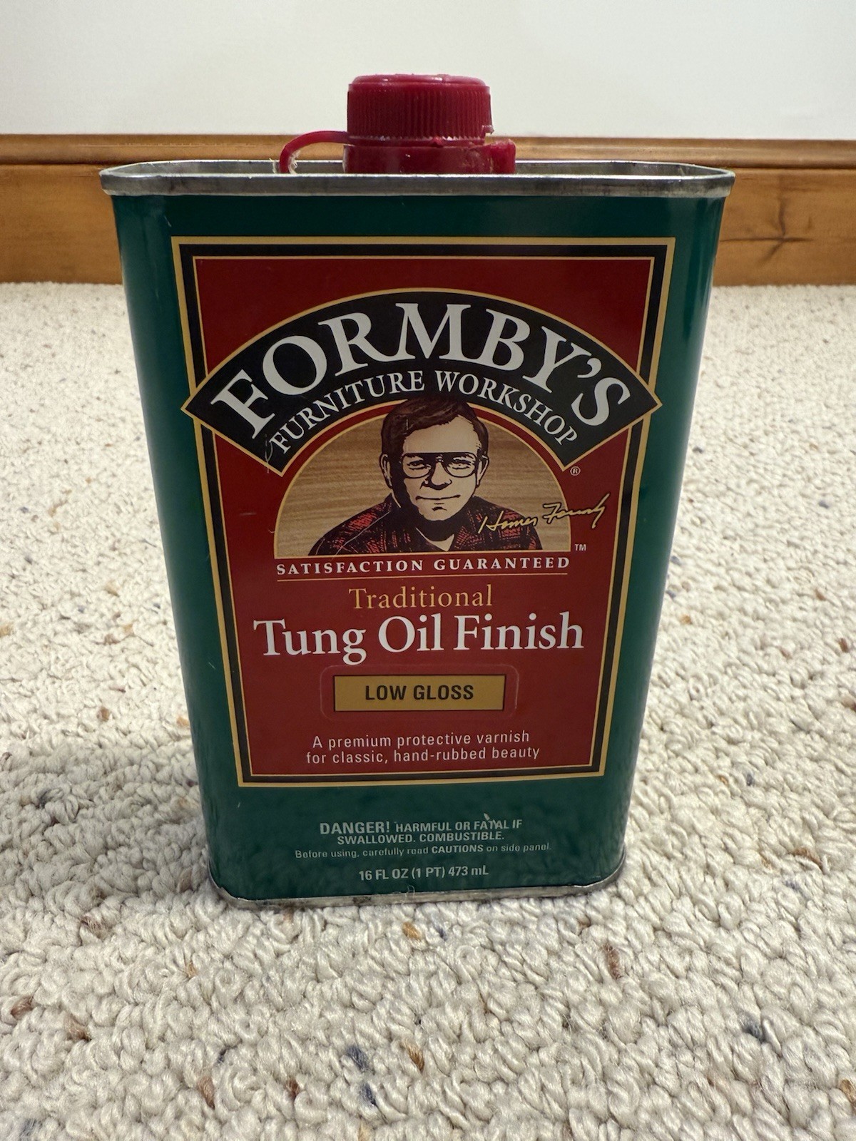 Formby's Traditional Tung Oil Finish LOW GLOSS 16 Oz Metal Tin Can (75% Full)