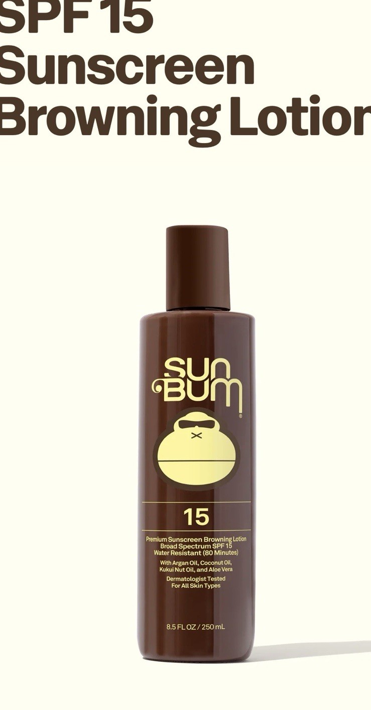 SUN BUM Premium SUNSCREEN BROWNING LOTION SPF 15 For  8.5 oz 12/26