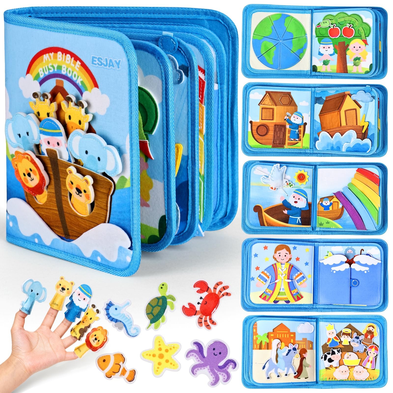 Busy Board Bible Busy Book for Toddlers, Montessori Toys 1 2 3 Year Old Toddl...