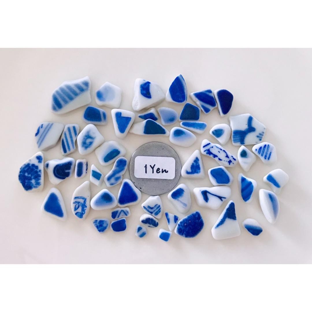 Sea Pottery [Extra Small to Medium Grain] Blue Pottery" 50pcs