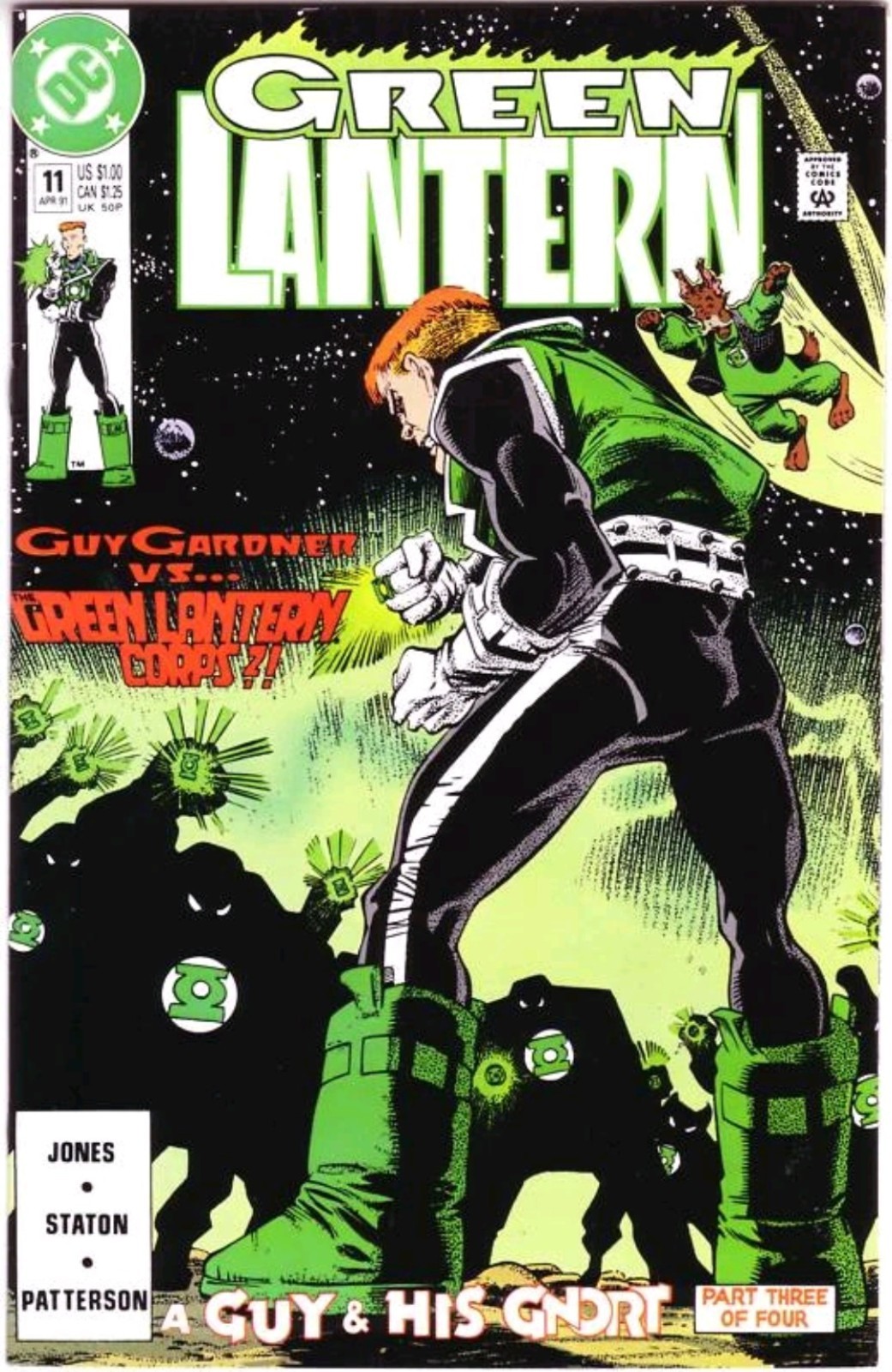 Green Lantern #11 Vol. 2 Direct Sales 1991 DC Comics VF/NM Sleeve & Board