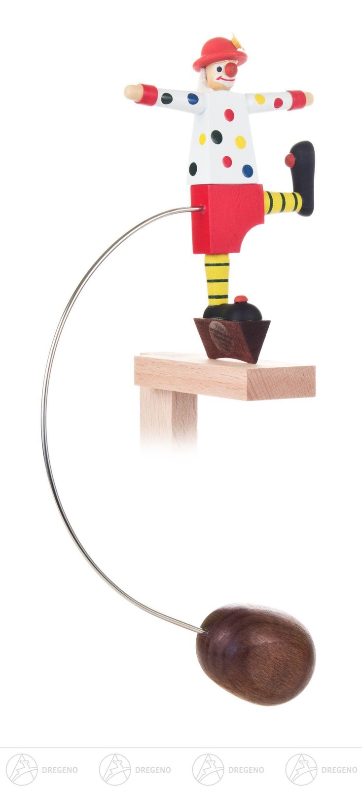 Toy Schaukelfigur Clown, Sorted H = Ca 9 5/16in New Ore Mountains Wippfigur