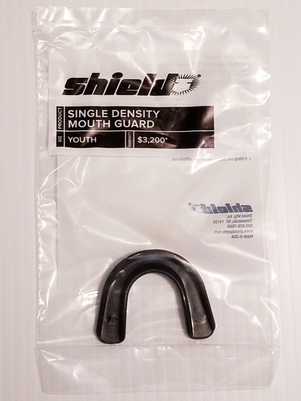 Lot Of 5 Shield Single Density Strapless Youth Mouth Guards Black