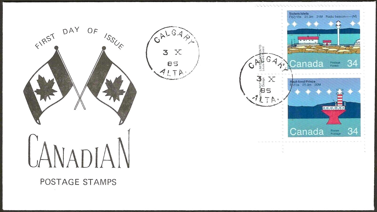 🍁Canada  #1063/1065   "Canada Lighthouses"  Nice New 1985  Special Event Cachet