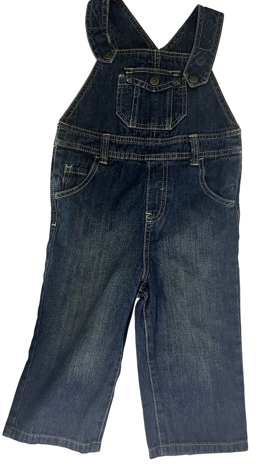 Faded Glory Boys Denim Overalls 3T Adjustable Classic Pockets NWT New With Tags