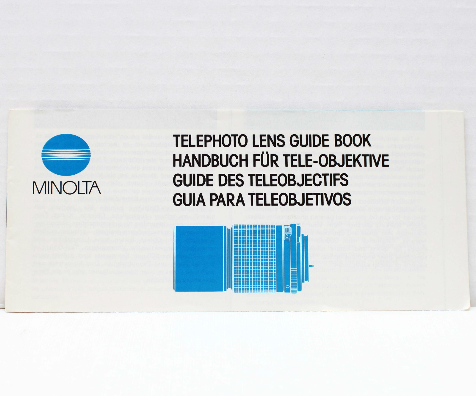 Minolta Telephoto Lens Guide Book Booklet