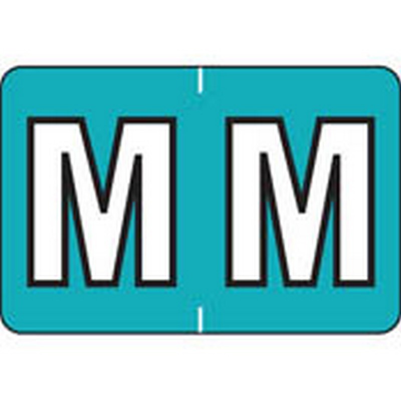 Colwell Compatible Alpha "M" Labels, Polylaminated Stock, 1" X 1-1/2"