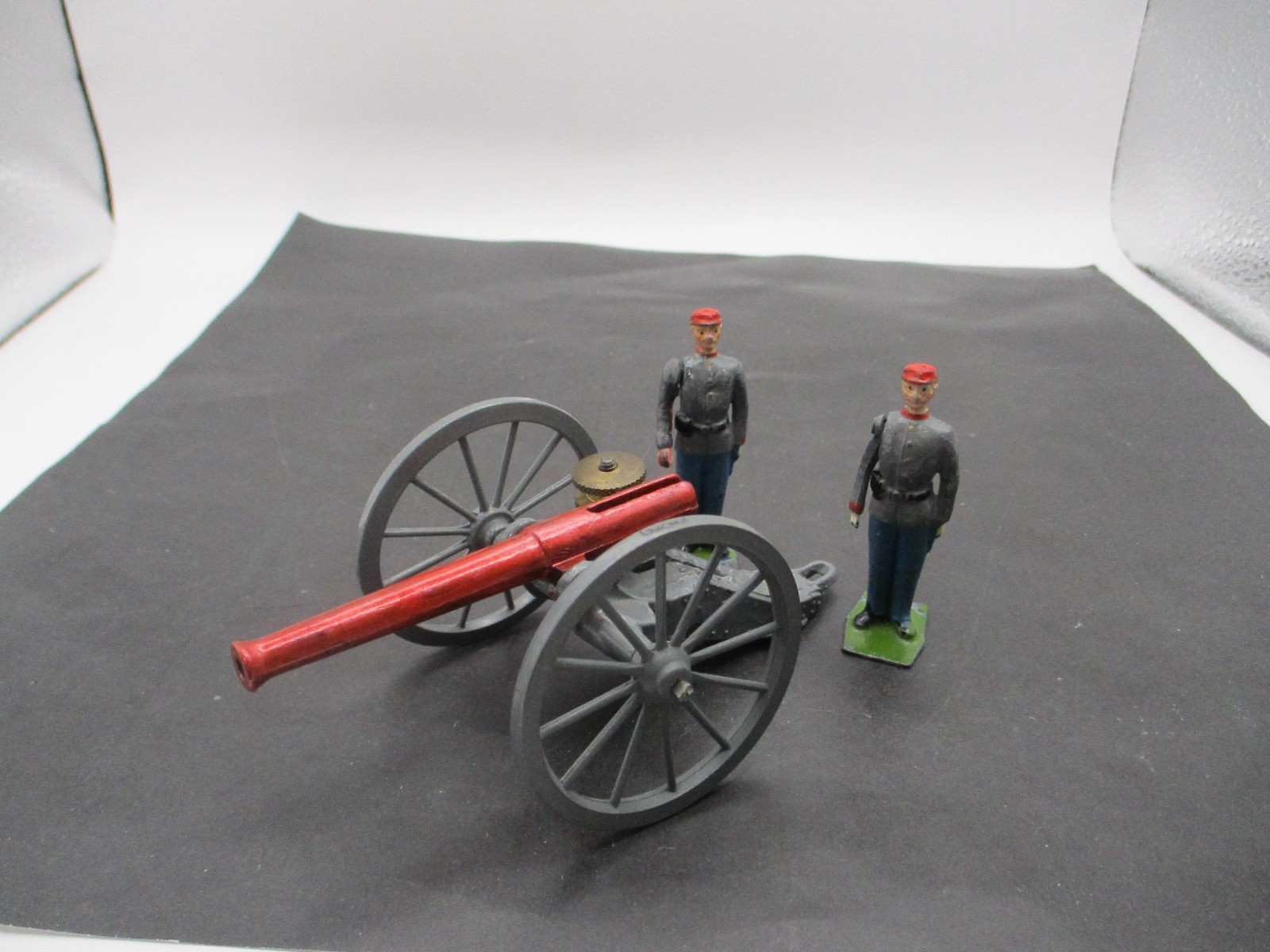 Vintage Britains Confederate Cannon Set #2058 Confederate Artillery w/2 soldiers