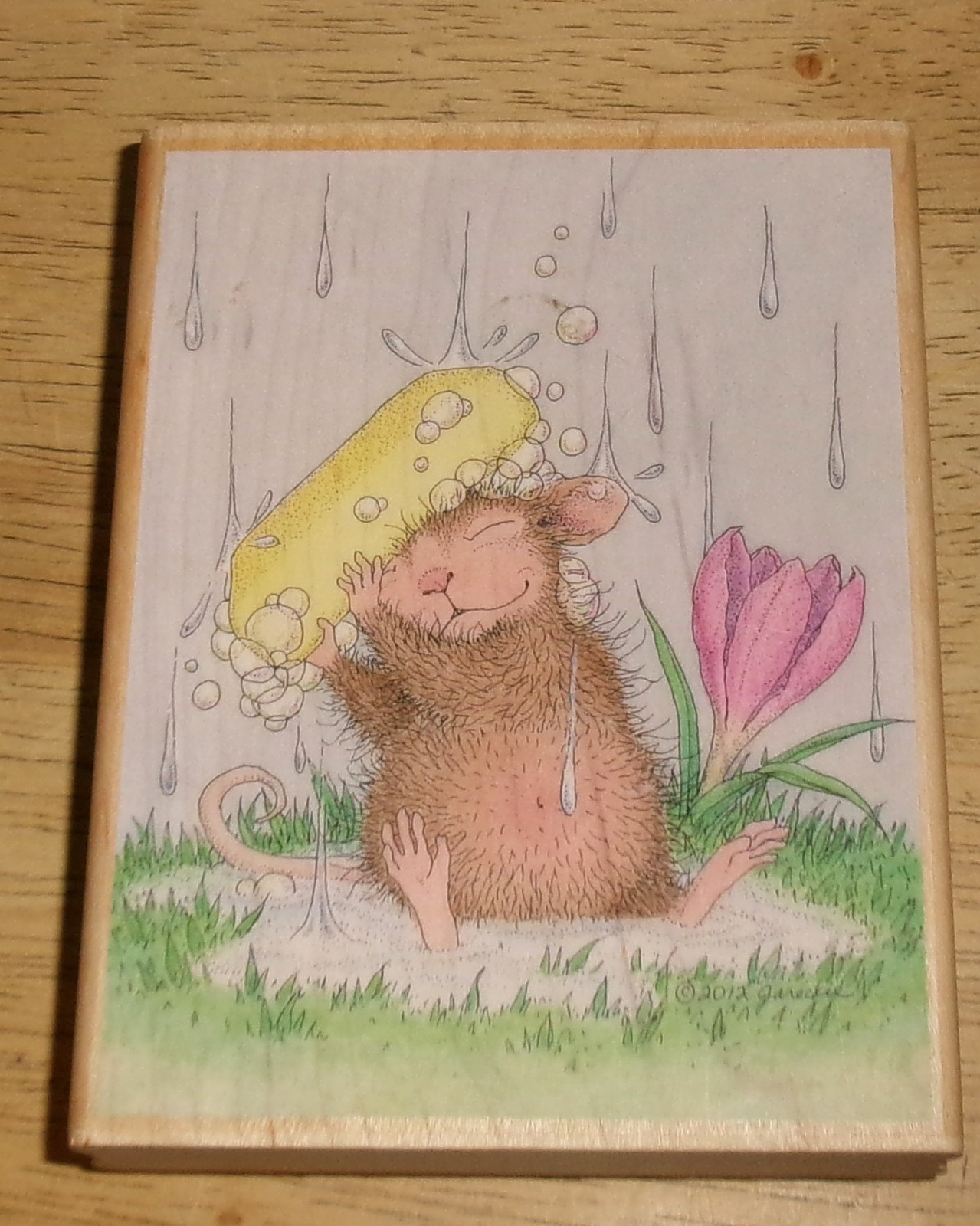 Stampabilities HOUSE MOUSE Rubber Stamp GOOD CLEAN FUN 2012 Crocus Soap Rain