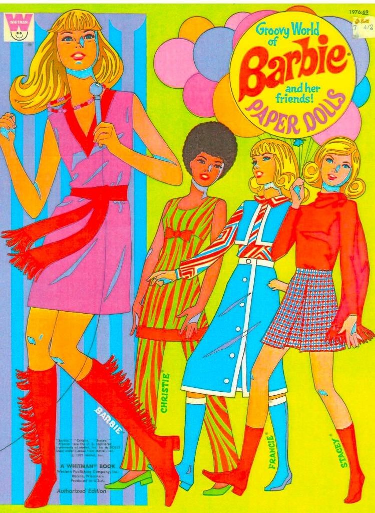VINTAGE UNCUT 1971 GROOVY WORLD OF BARBIE PAPER DOLLS~PRETTY #1 TOP REPRODUCTION
