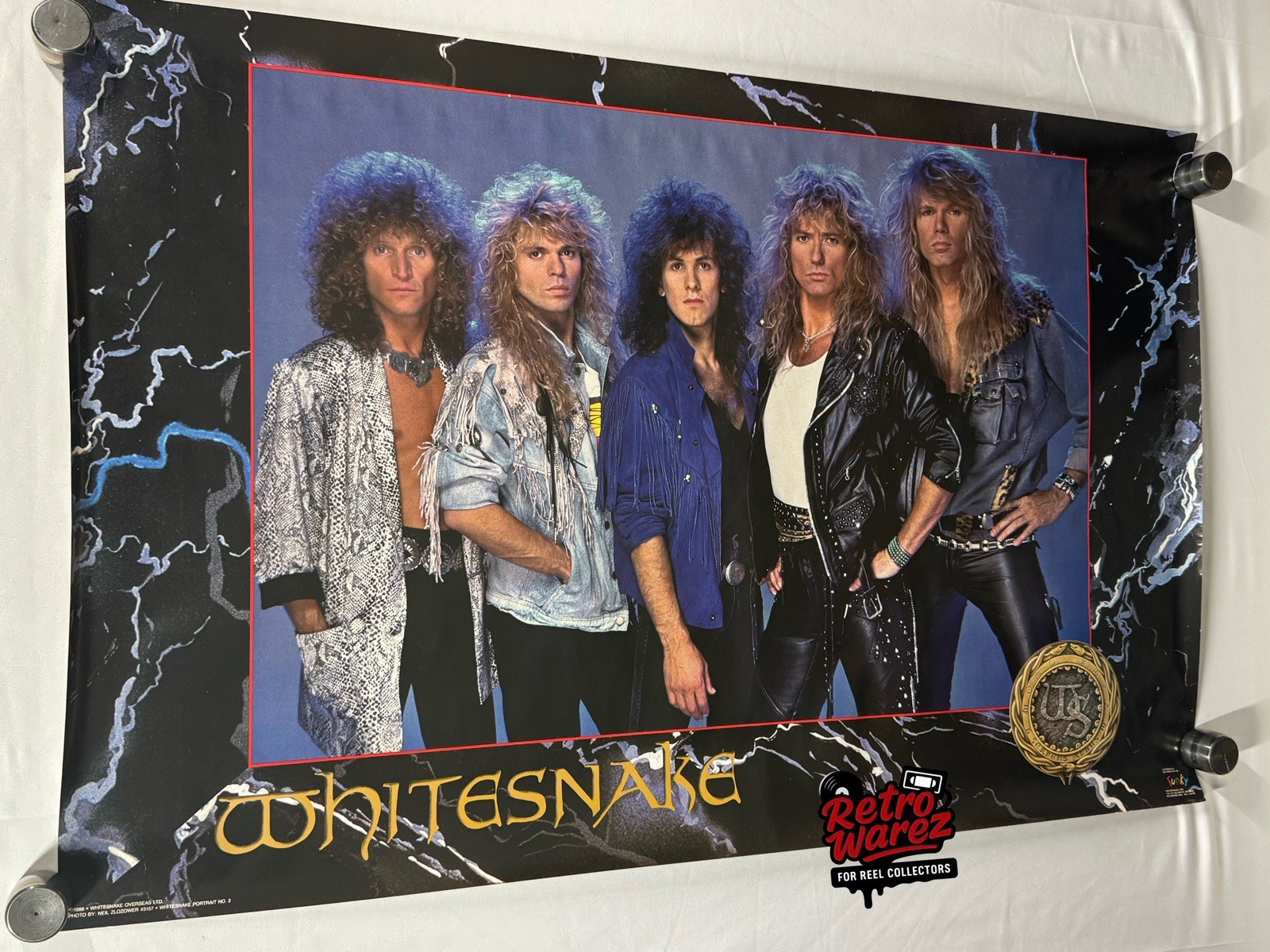 Whitesnake Original Poster 24.5x22” 1988 Vintage Funky Rock Band Music Metal