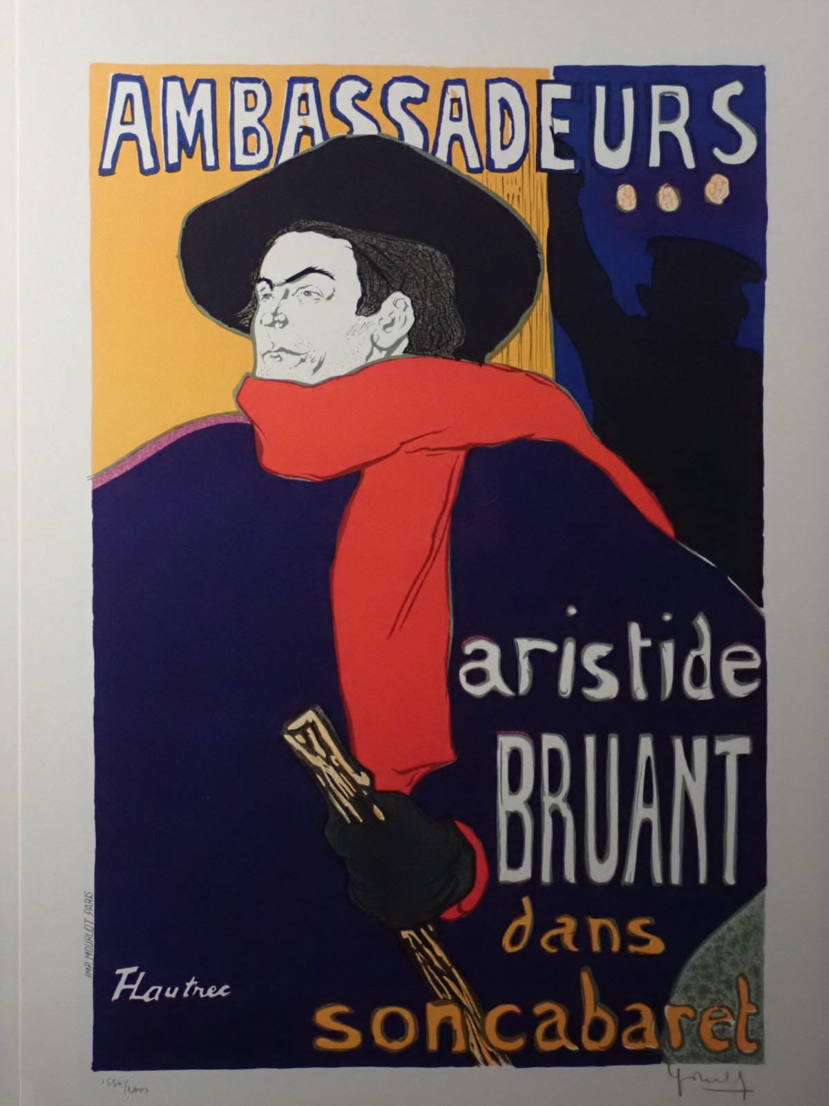 [Old Paper] Toulouse-Lautrec "Ambassadeurs-Aristide Bruant" Lithograph 1864-1901
