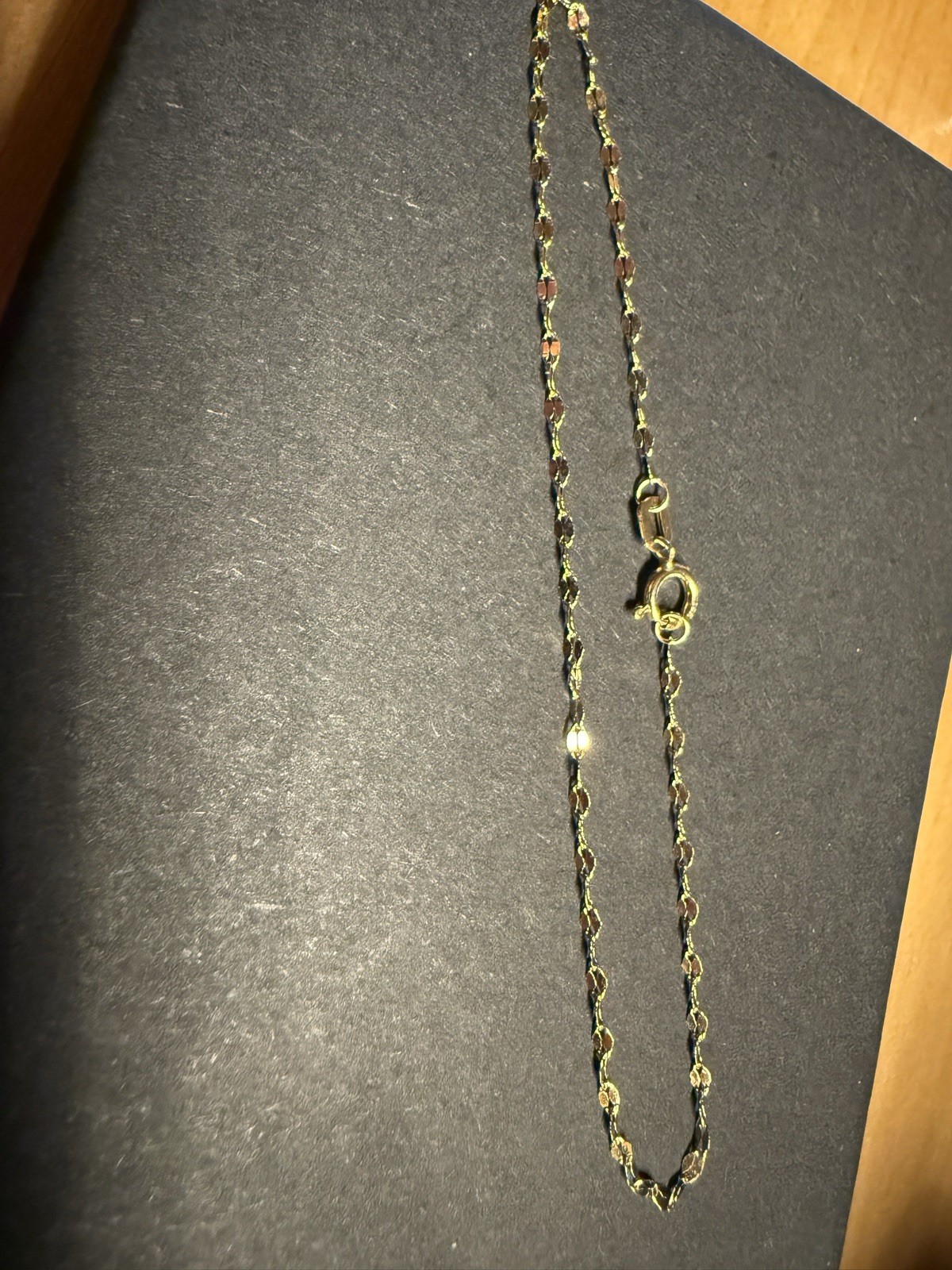 18k Solid Gold Mirror Link Bracelet 7”