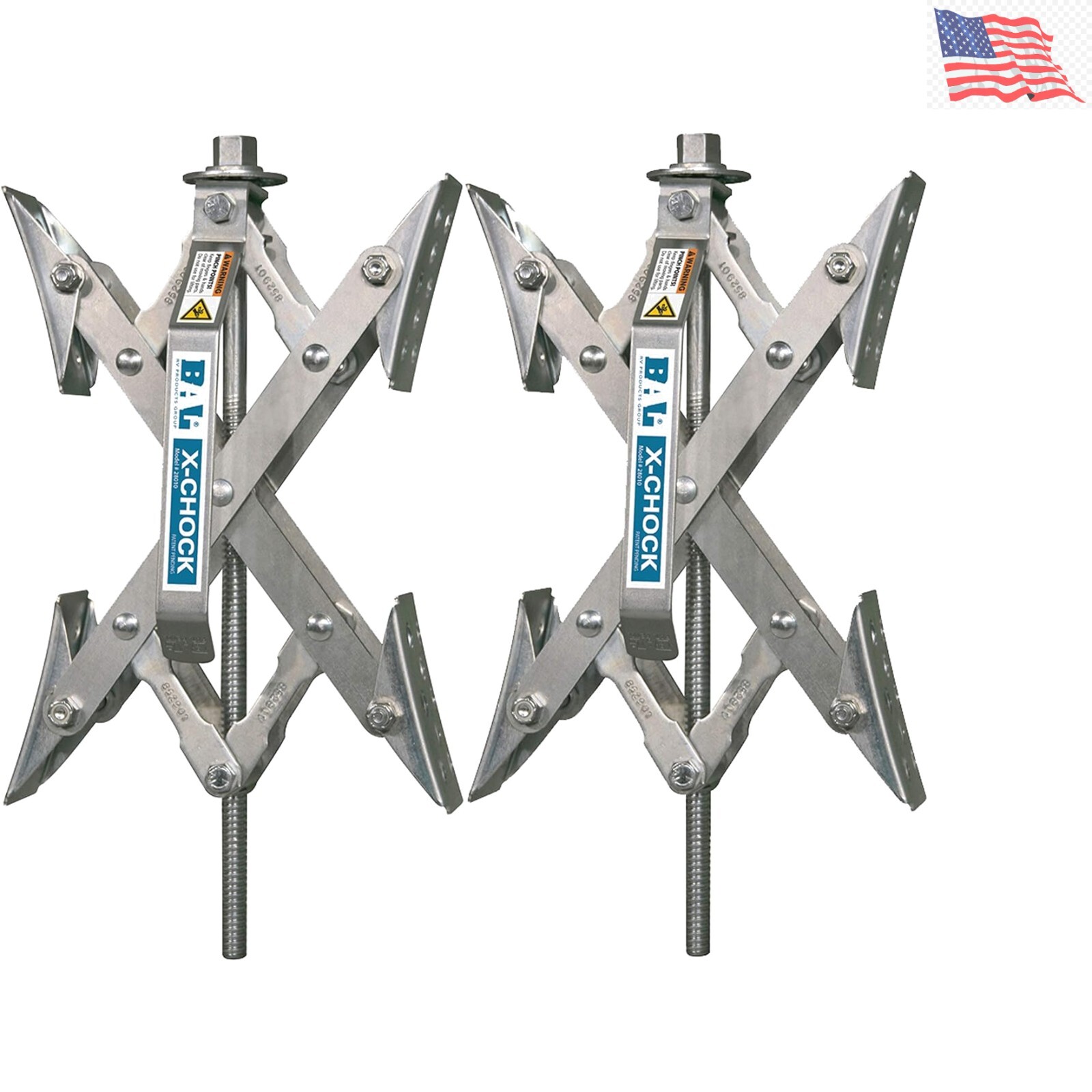 X-Chock Wheel Stabilizer - Pair - One Handle -