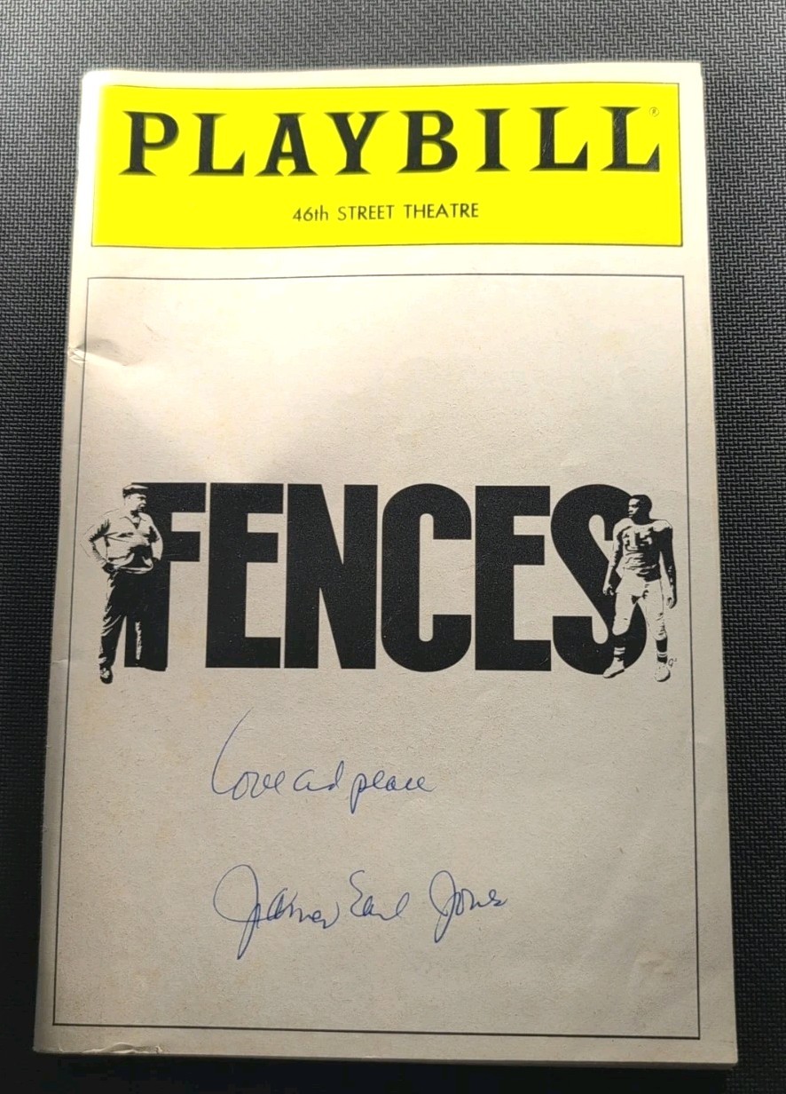 James Earl Jones Hand Signed 5x9 Vintage Playbill "Fences" Broadway Actor