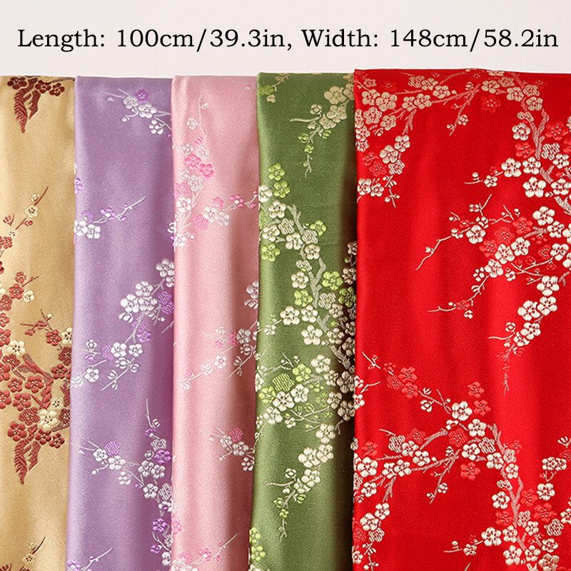 Chinese Traditional Blossom Brocade Cheongsam Dress Fabric Floral Embroidered