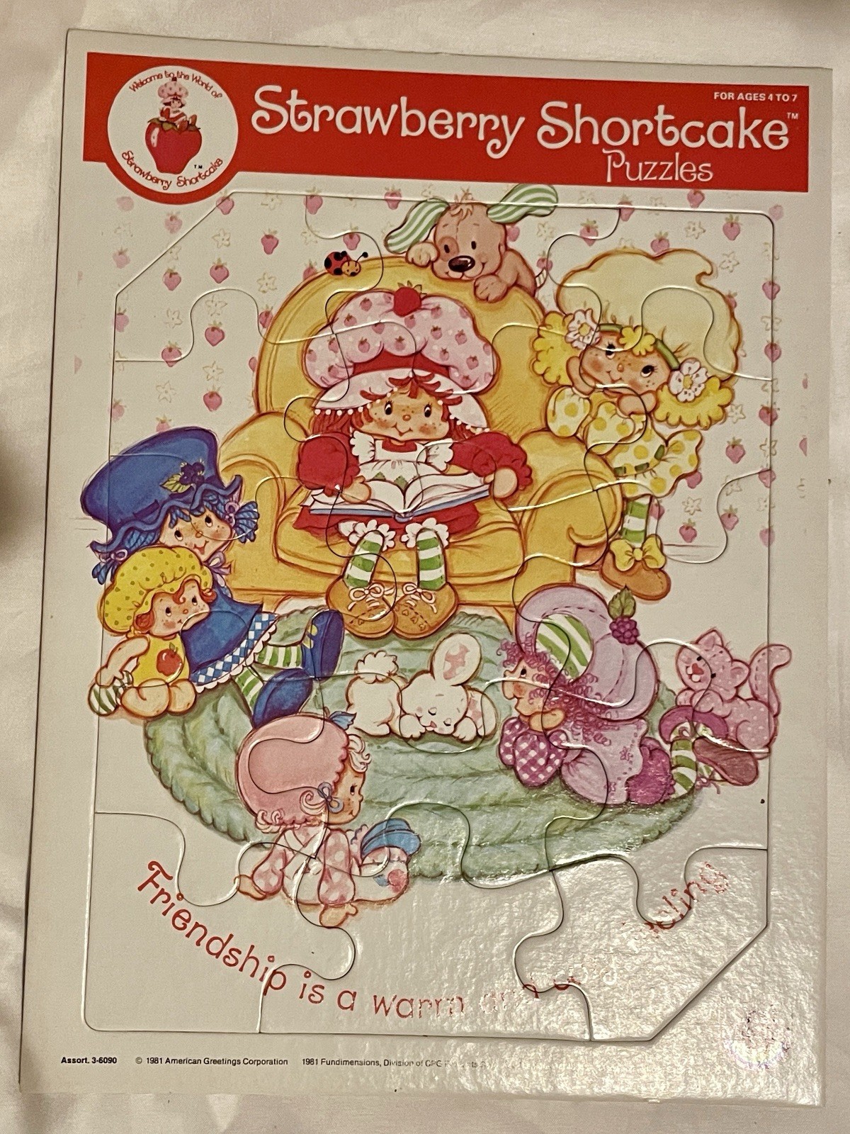 VTG 1982 Strawberry Shortcake Puzzle - Friendship is a warm and cozy feeling