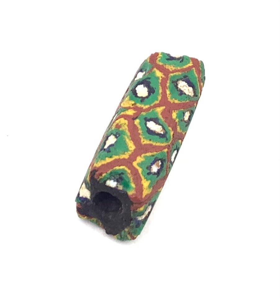 Rare Antique Venetian Millefiori 4 Sided Glass African trade Beads-#1783