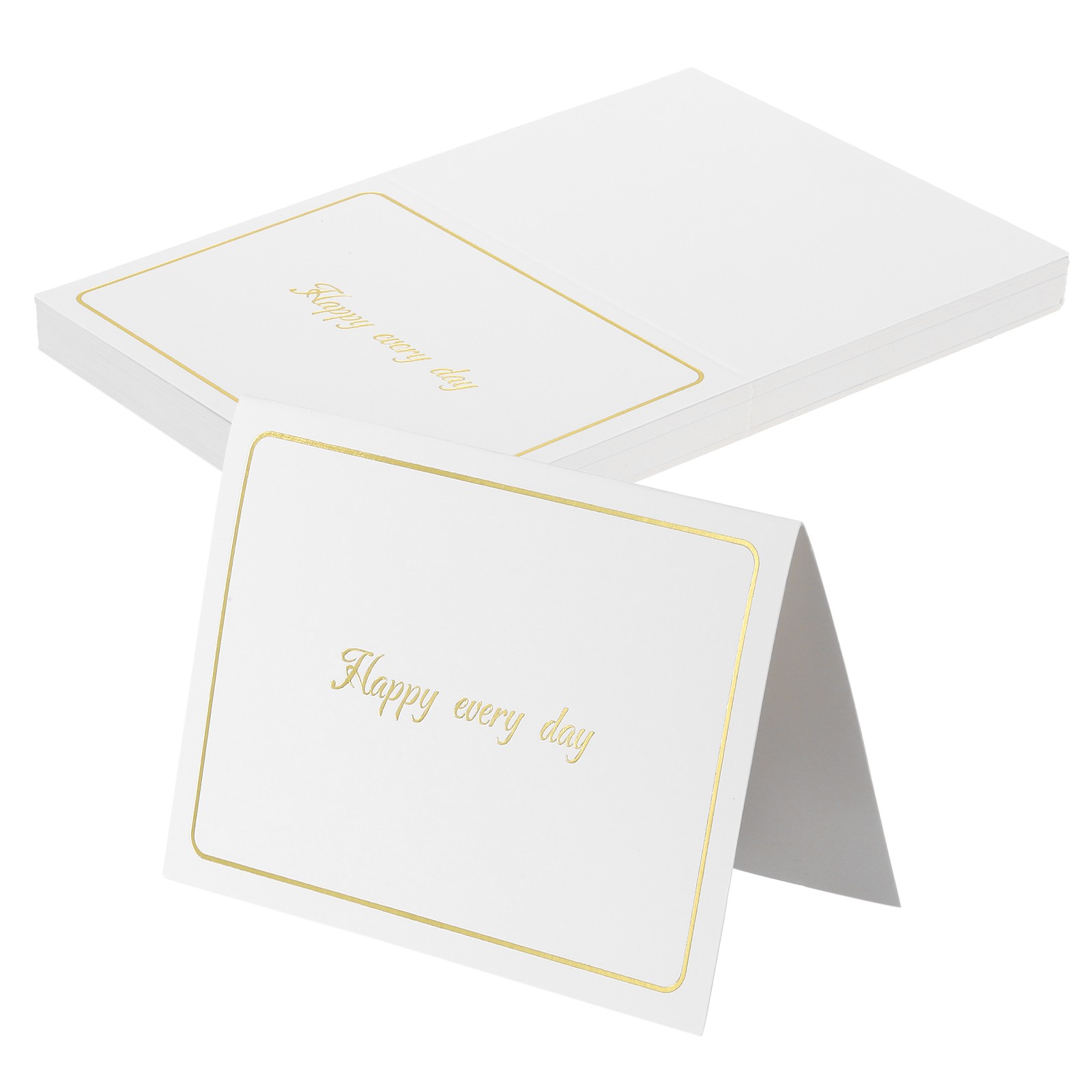 40 Pcs  "Happy Every Day" Table Place Cards, White Gold Line Frame