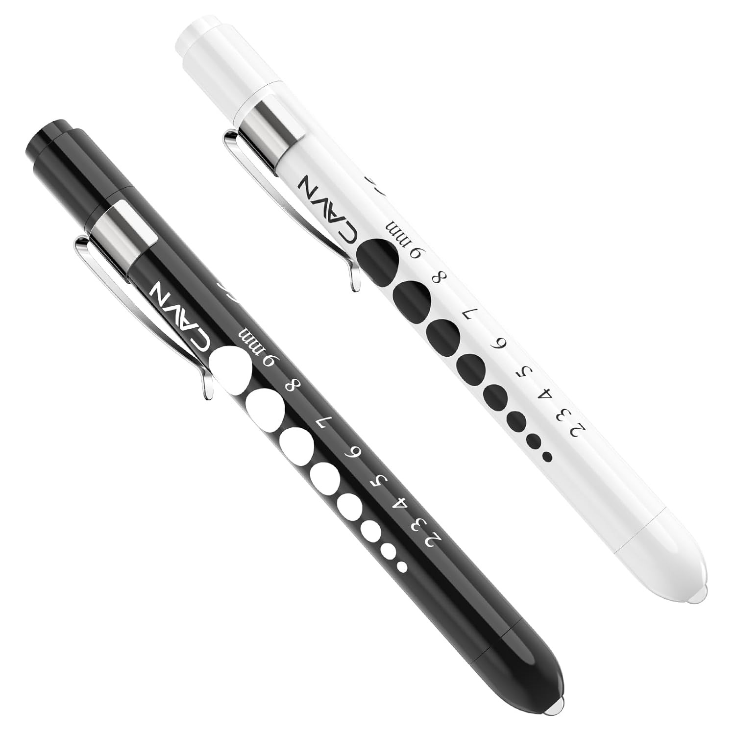 Pen Light with Pupil Gauge LED Penlight for Nurses Doctors, 2 Pcs Reusable Medic