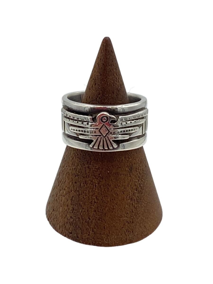 Navajo Ring Sv925 Size 8 Blue Morgan Chisel Ring Thunderbird Early M1l19