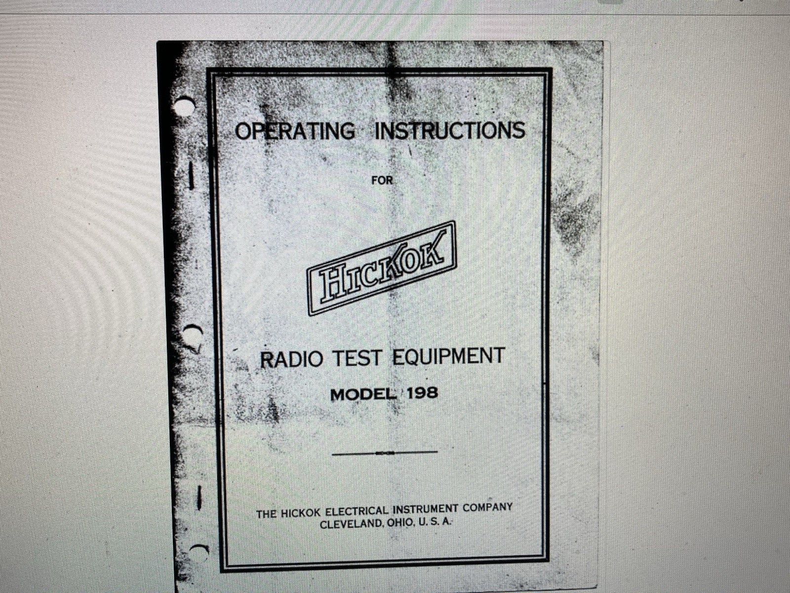 Hickok Model 198 Manual  Digital