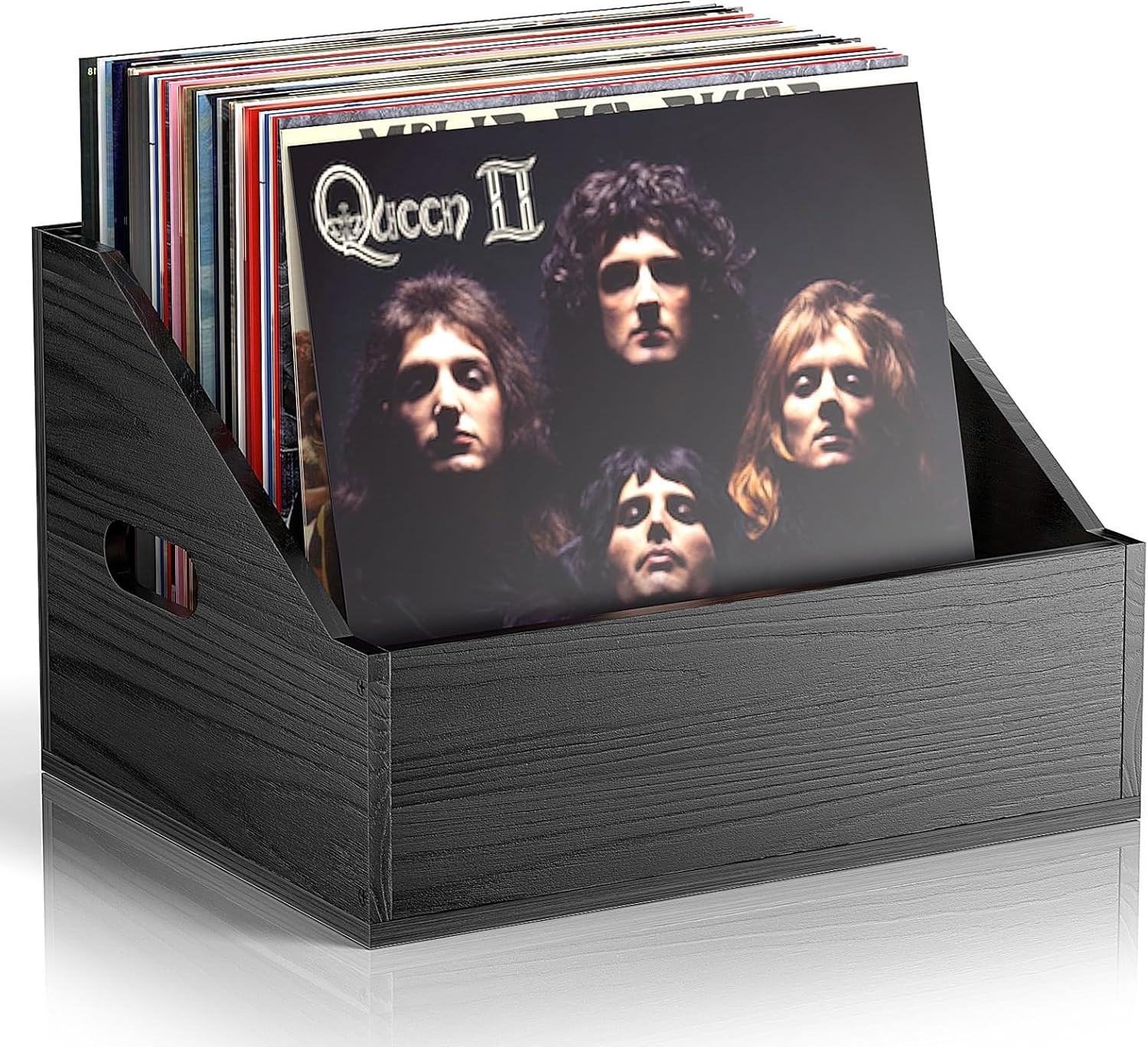 Wood Vinyl Record Storage, Retro & Durable Vinyl Crate and Record Holder, Album