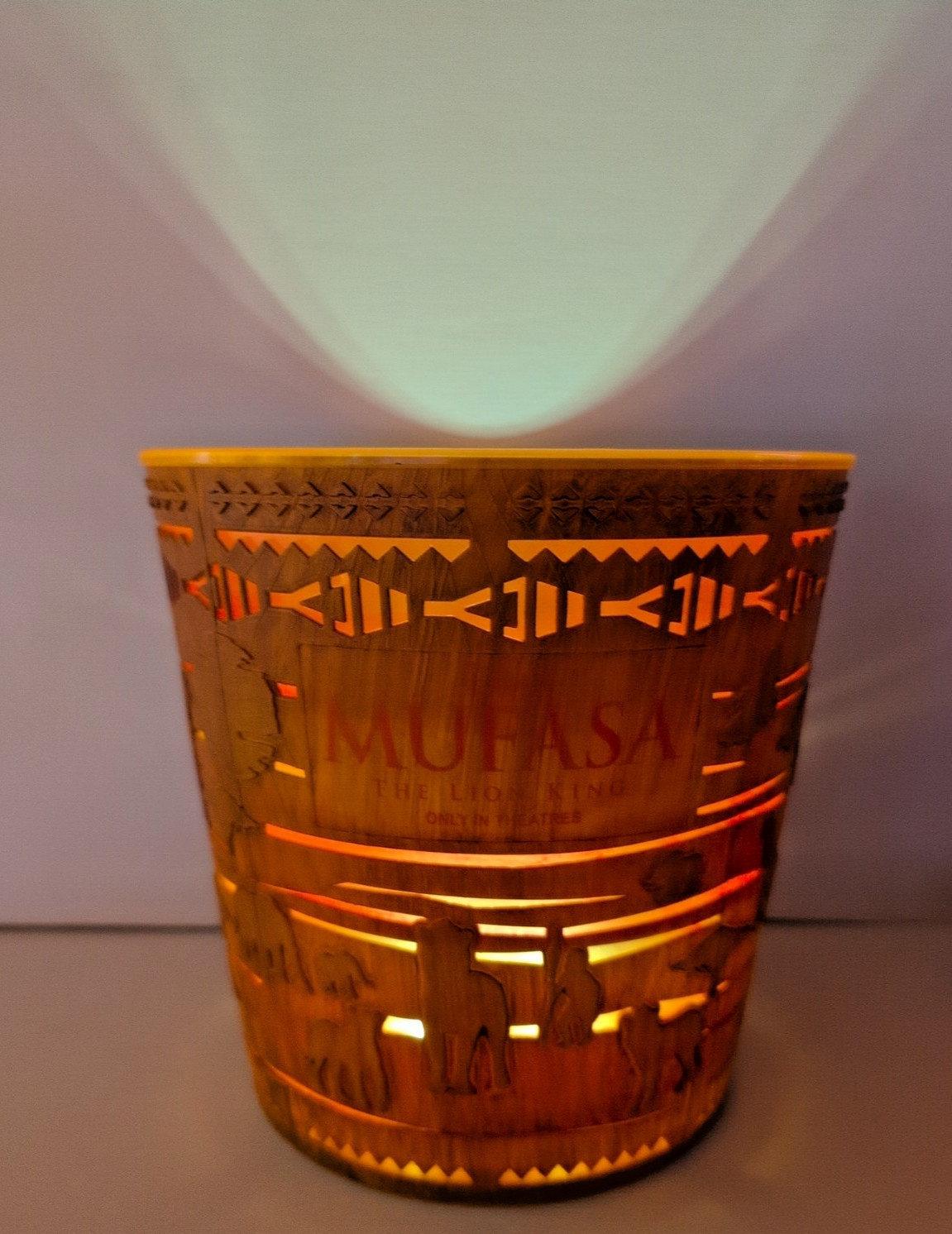 MUFASA THE LION KING 7" DIAMETER LIGHT UP AMC POPCORN BUCKET MOOD LIGHTING
