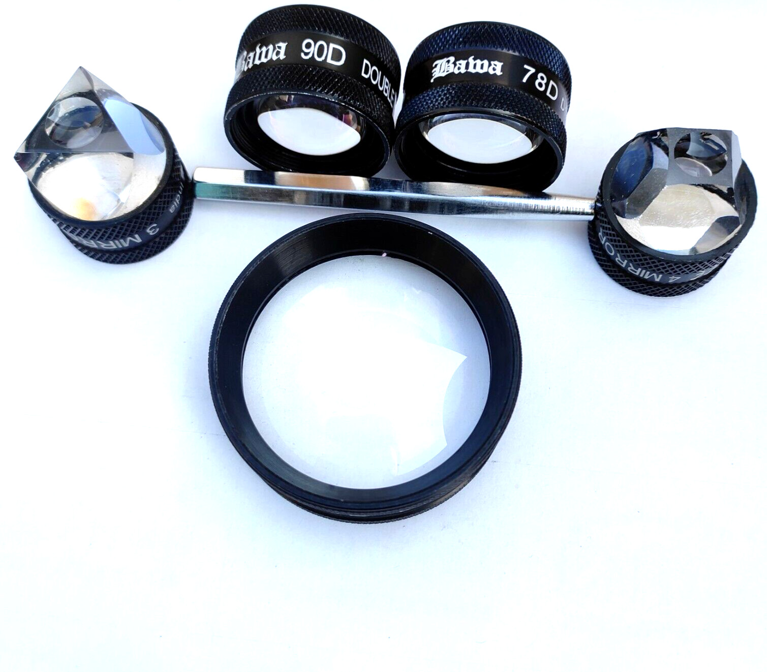 Best Offer Ophthalmic Lot Of 20D 78D 90D 3 & 4 Mirror W/Case Lens Free Shipping