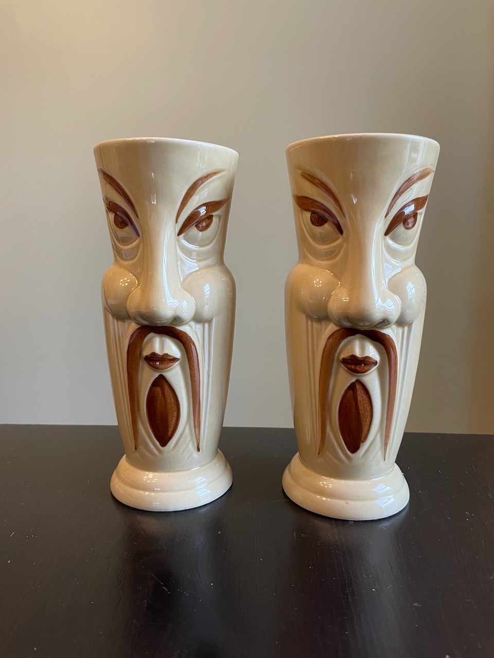 Set of Two Vintage Fu Manchu Tiki Mugs
