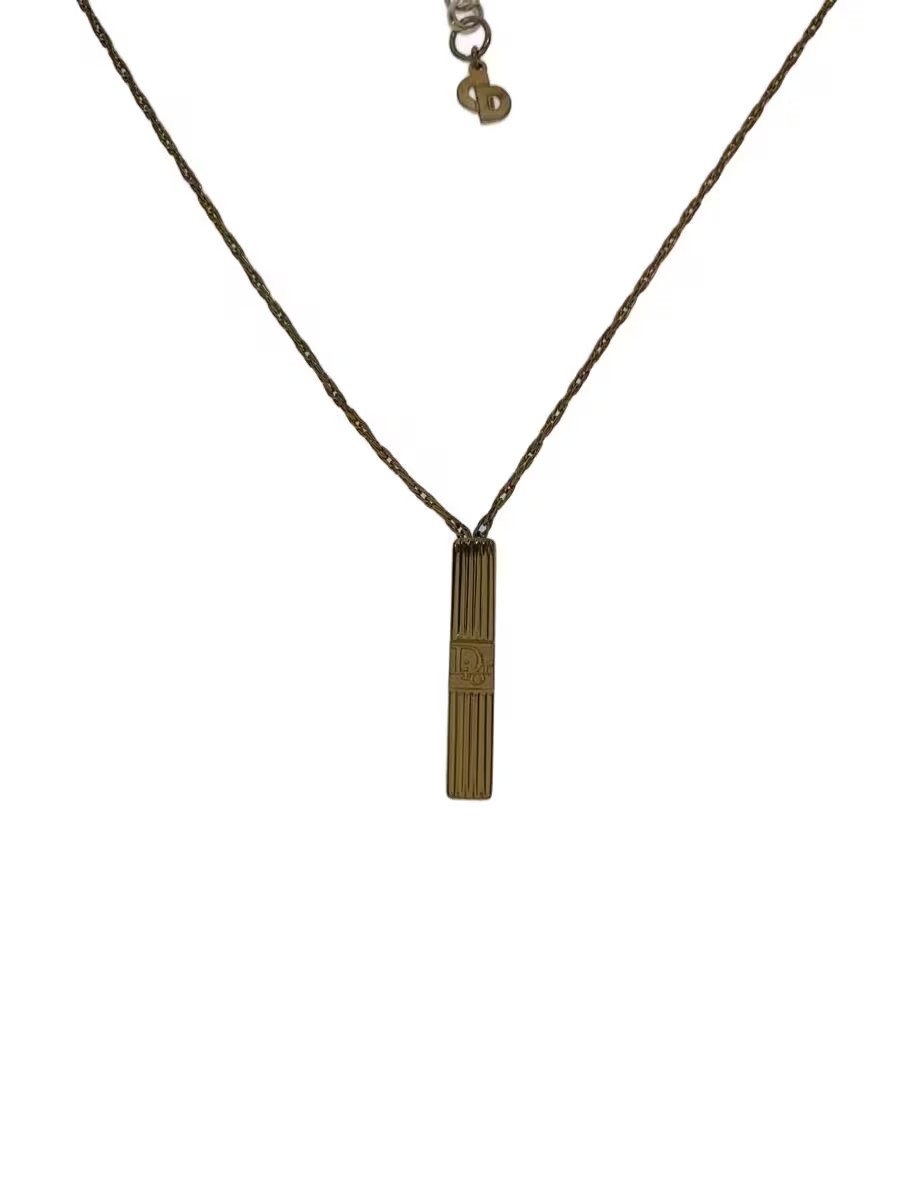 Christian Dior Necklace Gld With Top Ladies M1p12