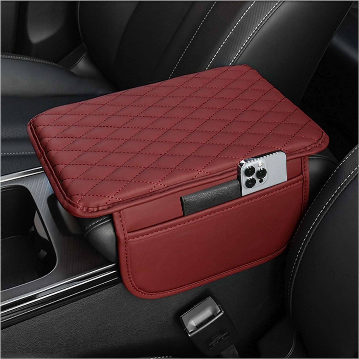 Upgraded Car Center Console Cover,Microfiber Leather Car Armrest Cover Cushion w