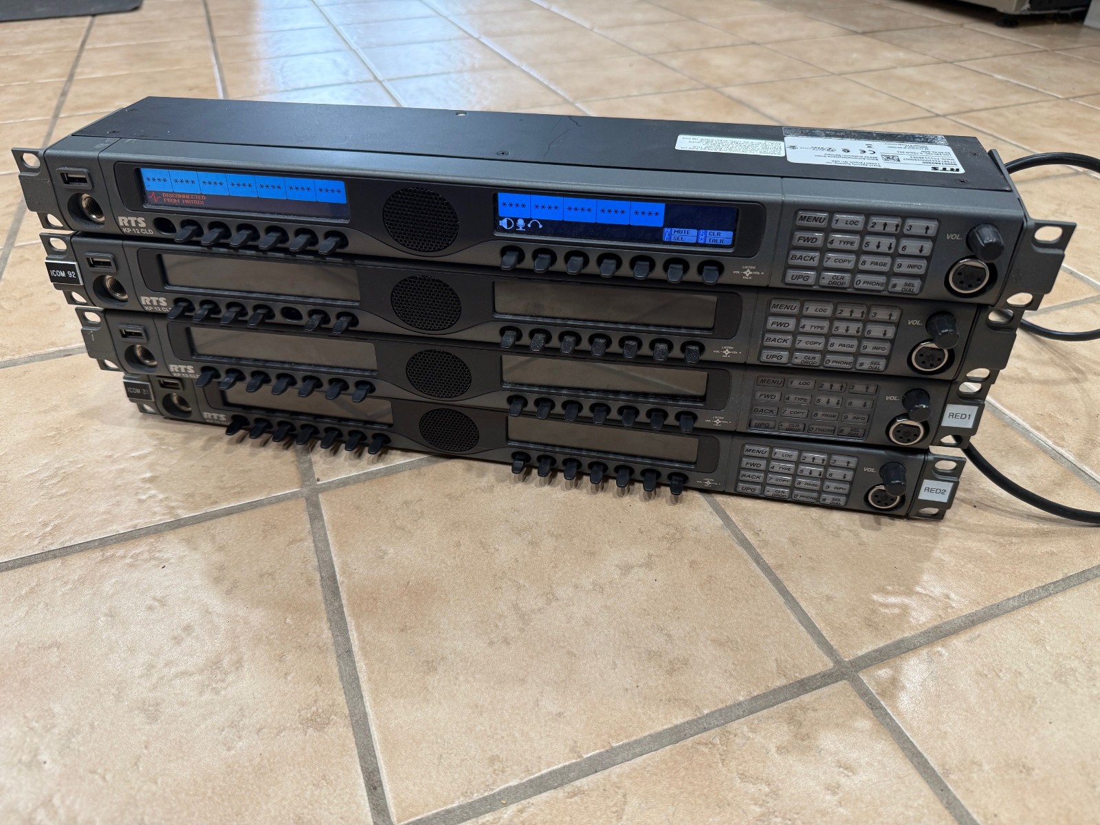 LOT OF 4 Bosh RTS KP 12 CLD 12-Position Color Intercom Panel KP12CLD -PARTS ONLY