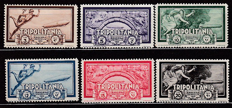 Tripolitania Aereo Yvert 31/36 * Mh 32 (*) Mng