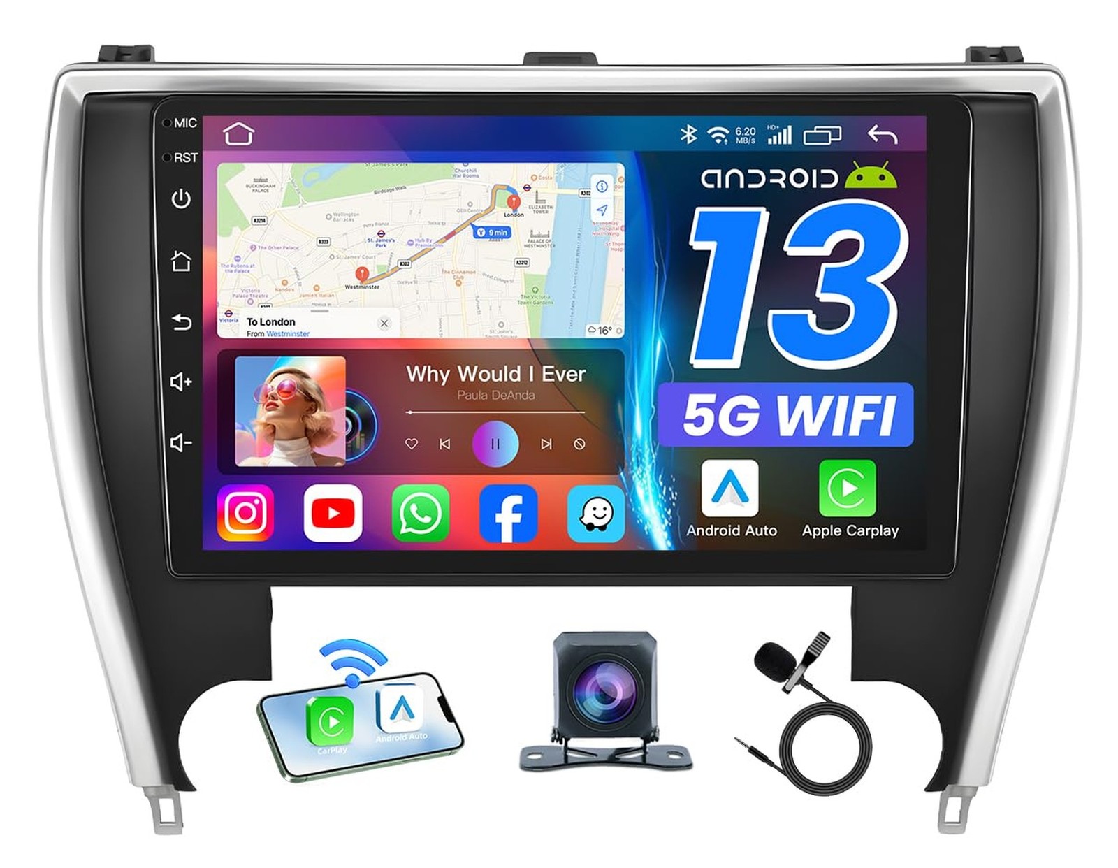4GB+64GB Car Radio for Toyota Camry 2015 2016 2017 Upgrade: 10.1" Touchscreen...