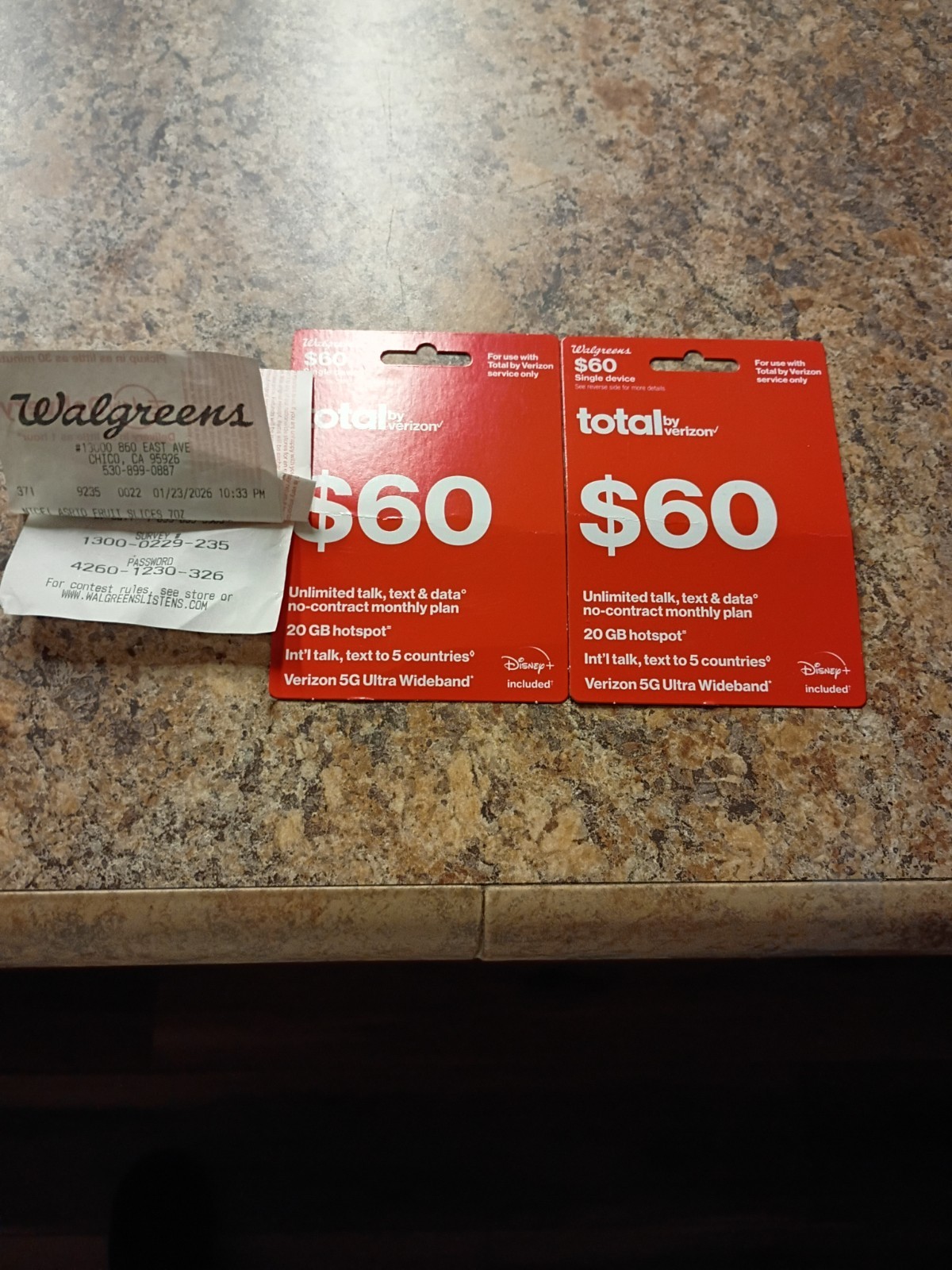 Total by Verizon refill cards