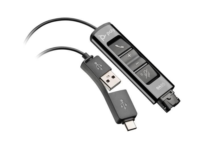HP-New-786C7AA _ POLY DA85 USB TO QD BLACK ADAPTER TAA
