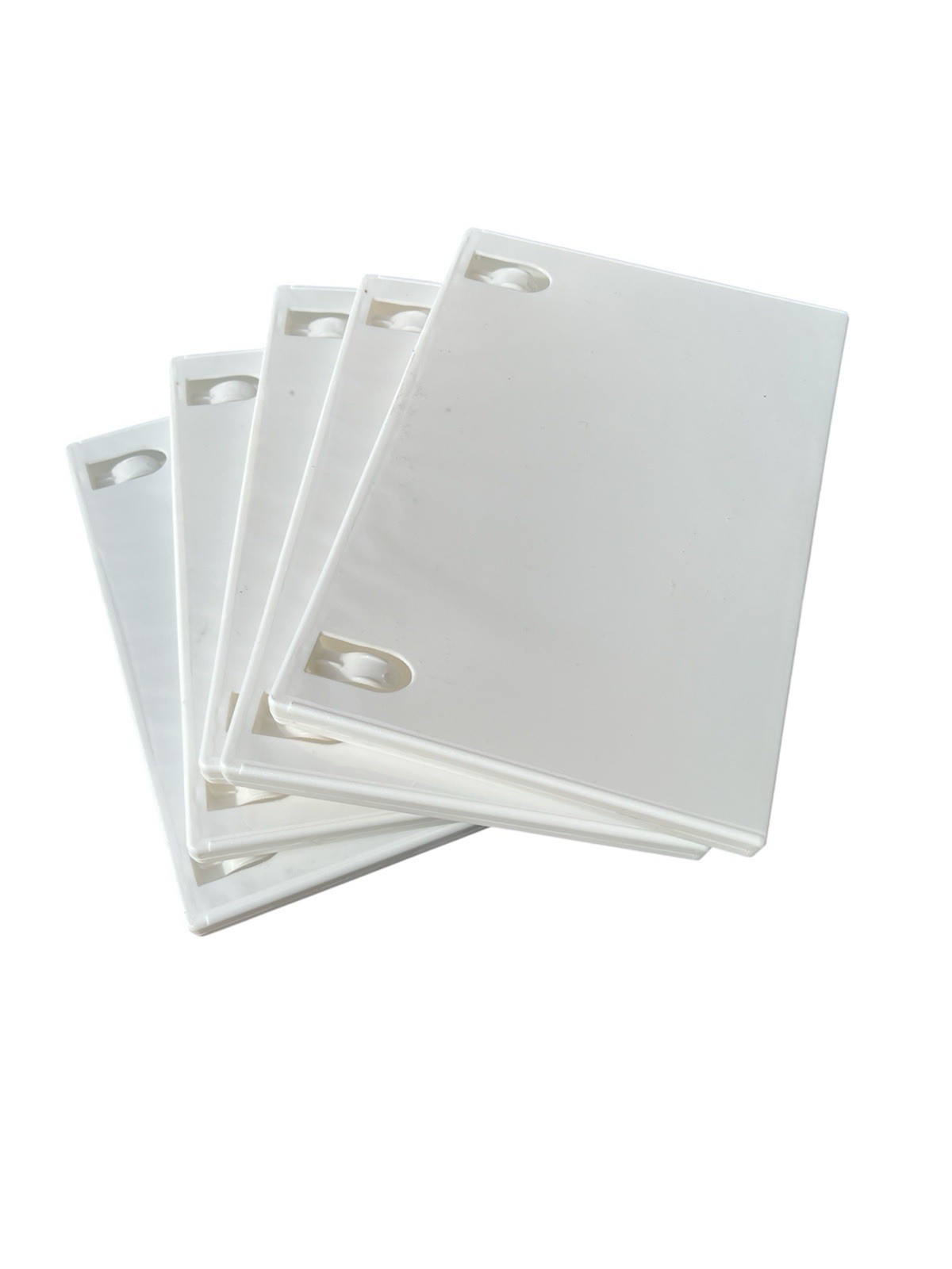 Pack Of 5 White And Clear Plastic Replacement DVD Or Game Cases New