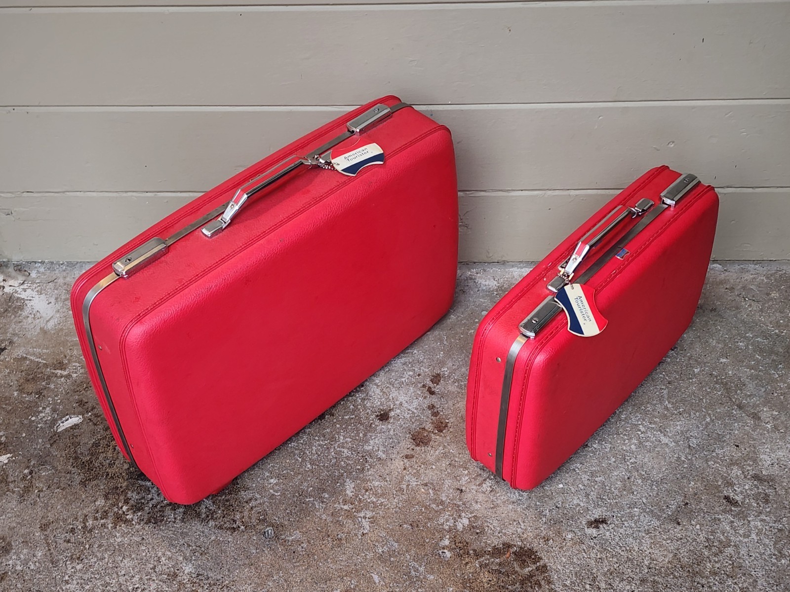 VINTAGE AMERICAN TOURISTER LUGGAGE 2pc Nice! - LOCAL PICKUP SAN JOSE CA 95118